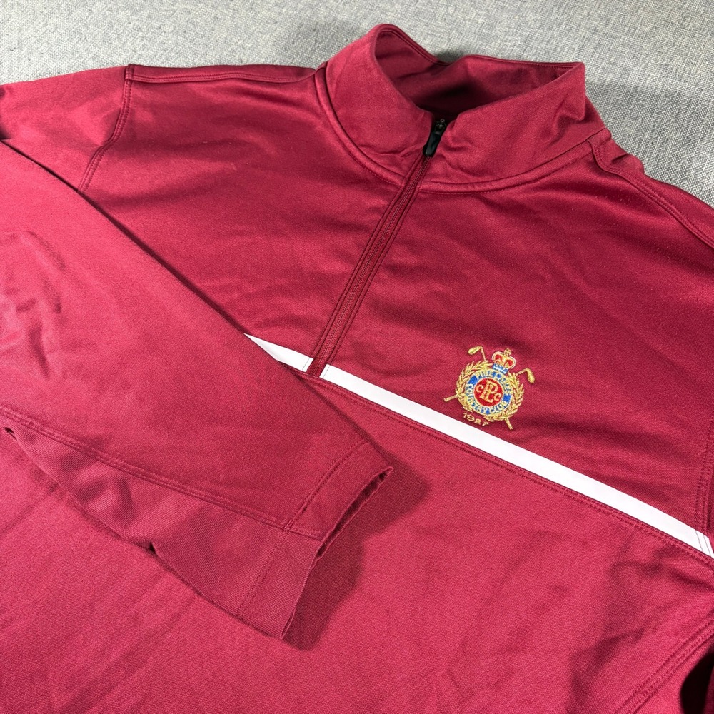 Nike Golf Pullover Mens Large Red Therma-FIT Pinehurst Country Club 1/4 Zip